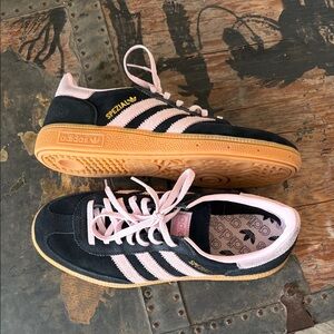Adidas Spezial Black with Pink tennis shoes